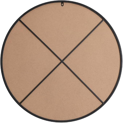 Elegant Decor Eternity 39" Round Mid Century Metal Frame Mirror in Black