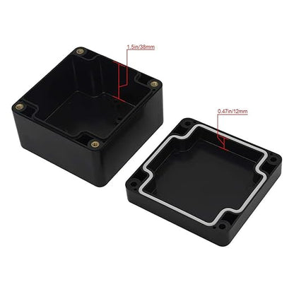 LeMotech Junction Box IP65 Waterproof Project Box Dustproof ABS Plastic Electrical Boxes Universal Enclosure for Electronic Black 3.29x 3.19x 2.2 inch (83 x 81 x 56mm)(Pack of 1)
