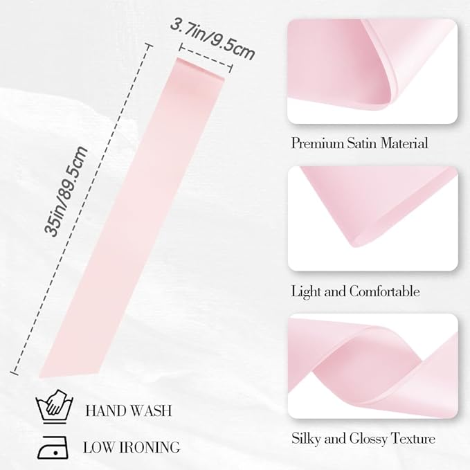 4Pcs Pink Blank Sash for Prom Queen, Homecoming, Pageant, Wedding Anniversary Wreath Christmas Party Satin Sash for Graduation, Birthday, Halloween Bachelorette Party, DIY Sashes with Safety Pin