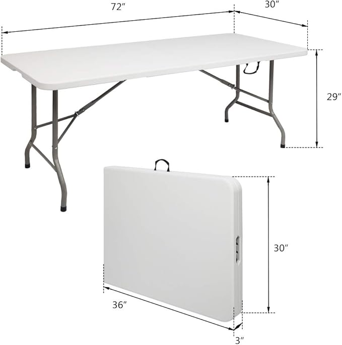 6FT Picnic Folding Table,Height Adjustable,Portable Aluminum Camping Table Picnic Party Dining Camp for Indoor Outdoor