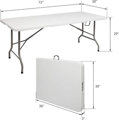 6FT Picnic Folding Table,Height Adjustable,Portable Aluminum Camping Table Picnic Party Dining Camp for Indoor Outdoor
