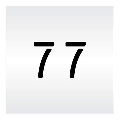 Pavement, Curb, and WheelStop Stencils - 4 inch Double Number Stencil - (77) - 4" x 5.5" x 1/16" (63 mil) - Light-Duty