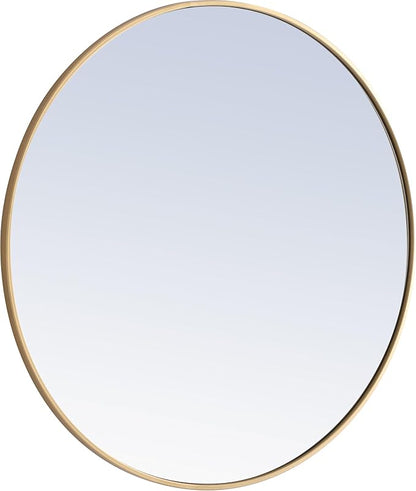 Elegant Decor Eternity 36" Round Metal Frame Mirror in Black