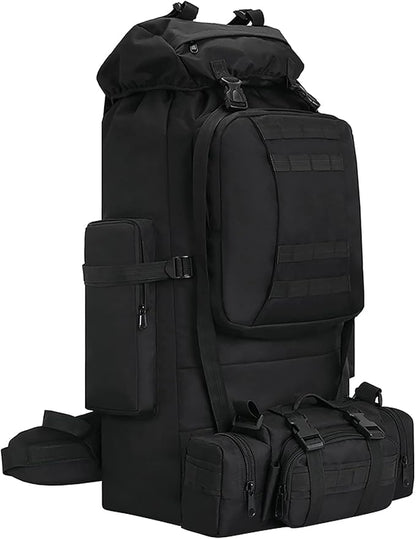 100L Camping Hiking Backpack,Molle military Tactical rucksack backpack,Waterproof Lightweight Hiking Backpack (Black)