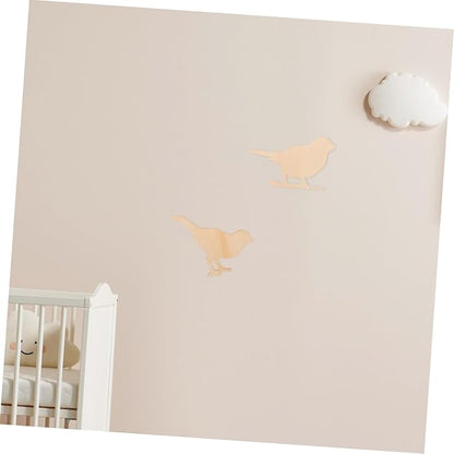 PRETYZOOM 2pcs Wooden Bird Wall Decor Nordic Style Room Decor Animal Decorative Ornaments for Boys and Girls Room