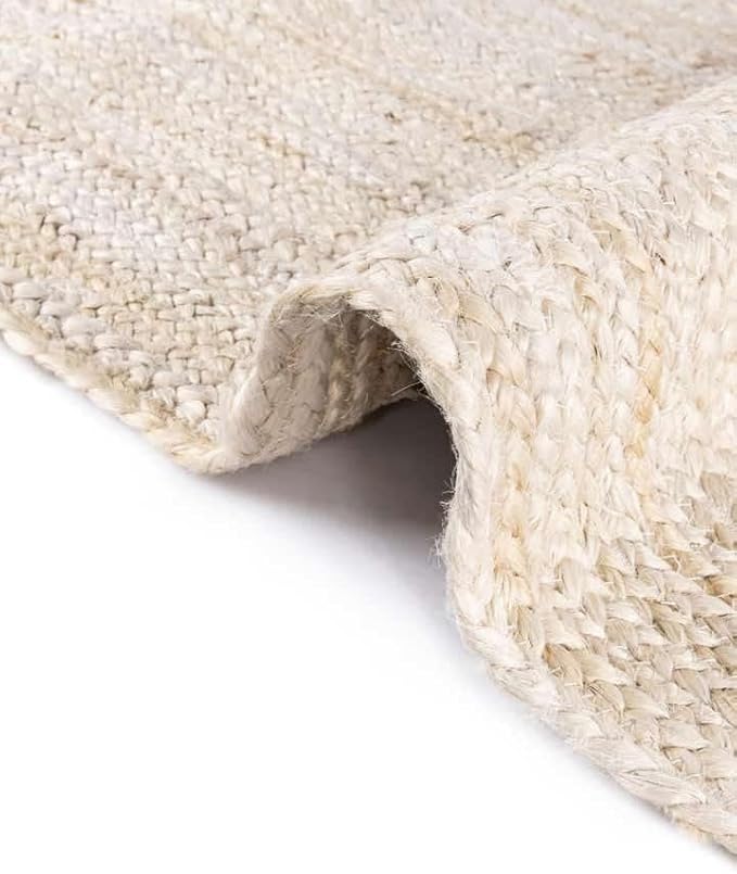 Handwoven Natural Jute Table Runner – Rustic Farmhouse Style, Natural Burlap Look – Eco-Friendly Table Decor for Dining Table, Weddings & Events,Size-13 x 90 Inches-White