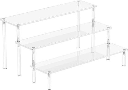 Aredpoook Acrylic Display Risers, 3 Tier Perfume Organizer Stand, Large Shelf