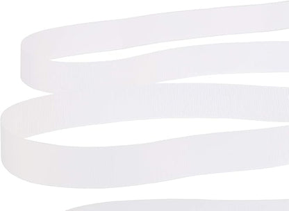 Ribbonitlux 1" Wide Solid Grosgrain Ribbon 25 Yards (029-White）, Set for Gift Wrapping, Party Decor, Sewing Applications, Wedding and Craft