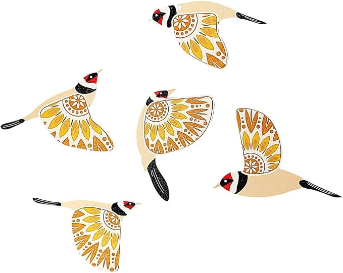 5PCS Wooden Bird Wall Hanging Decors Gift for Bird Enthusiasts Home Decors Gift