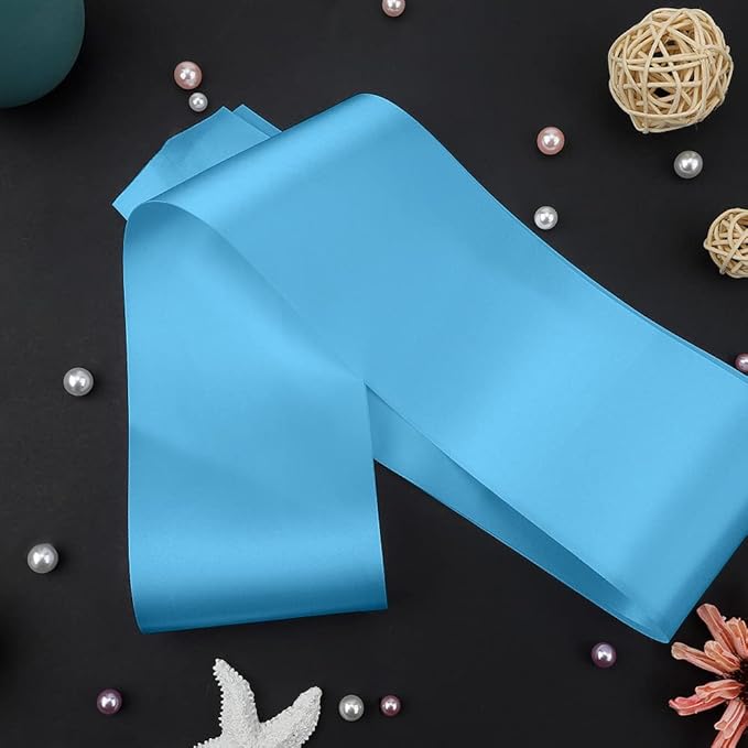 12 Pcs Sash Blank Satin Sash Party Decorations Plain Sash Light Blue Sash Sashes for Pageants Sashes for Birthday, Wedding, Graduation, DIY, Beauty Pageant, Hen Party, Homecoming, Make Your Own Sash