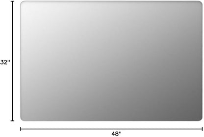 LOAAO 48x32 Inch White Metal Framed Bathroom Mirror for Wall, White Bathroom Vanity Mirror Farmhouse, Large Rounded Rectangle Mirror, Anti-Rust, Tempered Glass, Hangs Horizontally or Vertically