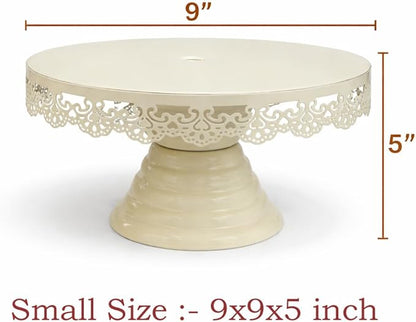 Premium Metal Cake Stand Elegant Centerpiece for Cakes, Cupcakes, and Desserts Display Stand for Weddings, Parties, and Special Occasions Pedestal (Set of 2)