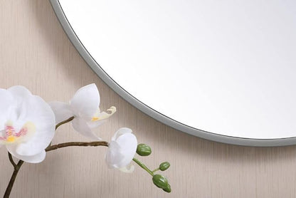Elegant Decor Eternity 21" Round Mid Century Metal Frame Mirror in Black