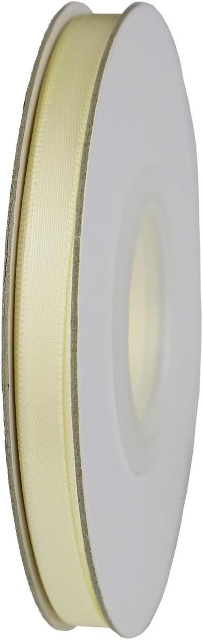 ITIsparkle 1/4" Inch Double Faced Satin Ribbon 50 Yards-Roll Set for Gift Wrapping Scrap Books Party Favor Hair Braids Baby Shower Decoration Floral Arrangement Craft Supplies, Ivory Ribbon