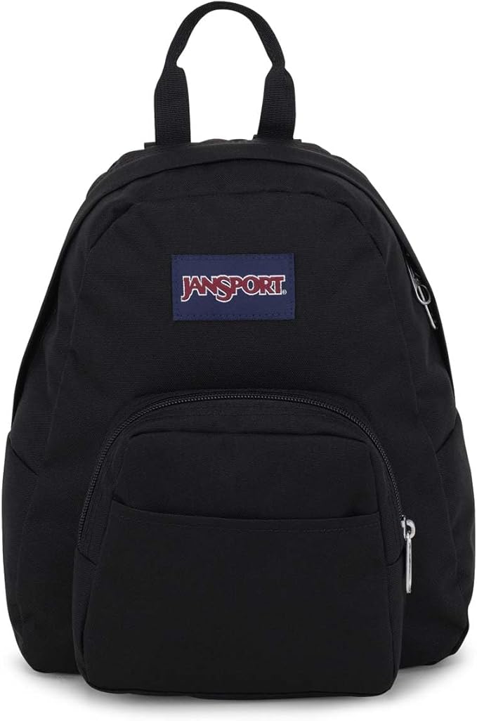 JanSport Half Pint Mini Backpack, 10.2 L - Durable Mini Bag Purse with Adjustable Shoulder Straps, Single Main Compartment, Zippered Stash Pocket, Black
