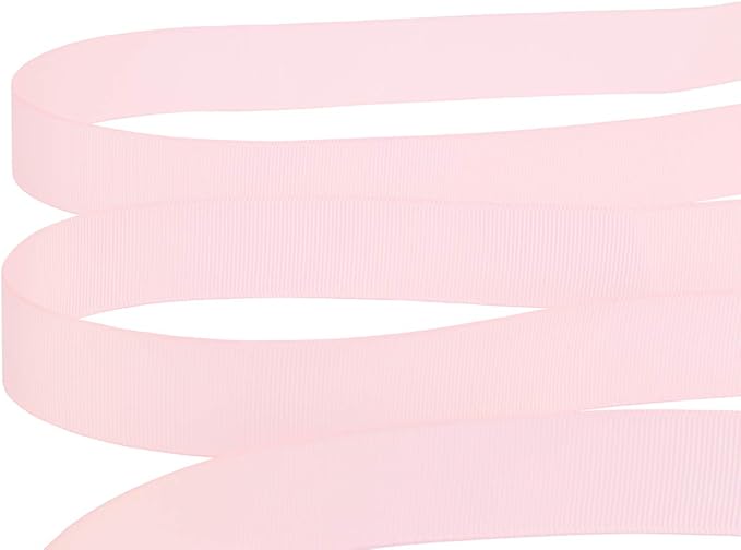 Ribbonitlux 1" Wide Solid Grosgrain Ribbon 25 Yards (117-Light Pink）, Set for Gift Wrapping, Party Decor, Sewing Applications, Wedding and Craft