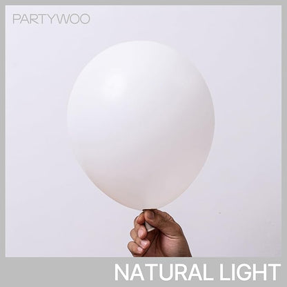 PartyWoo White Balloons 85 pcs Different Sizes Pack of 18 12 10 5 Inch Matte White Latex Balloon Arch Kit Garland for Wedding Bridal Graduation Baby Shower Birthday Party Decorations White-Y13