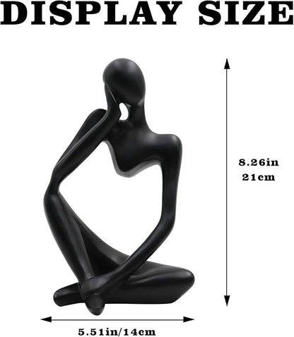 Thinker Statues and Sculptures, Resin Thinker Statue Ornaments, Abstract Style Sculptures, Housewarming Gifts, Housewarming Decorations, Living Room Dining Desk Decorations(Black Right, Large)