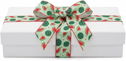 4 Rolls Watermelon Ribbon 20 Yards 2.5 Inch Summer Wired Edge Burlap Craft Ribbons for Wreath DIY Gift Wrapping Party Baby Shower Bow Decoration