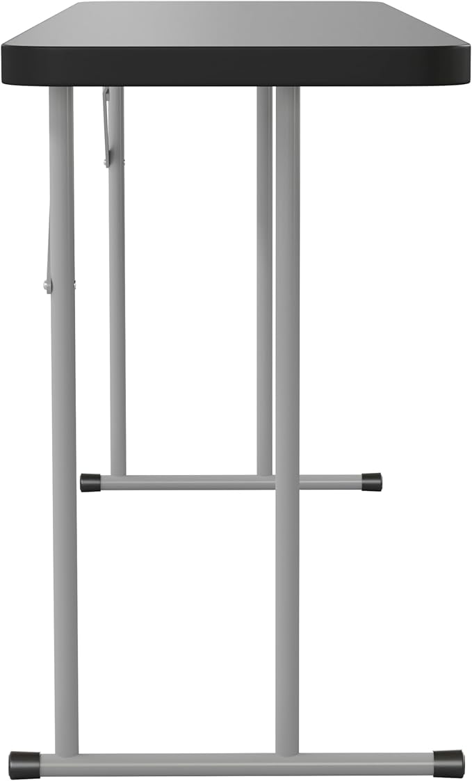 Flash Furniture Kathryn 6' Rectangular Plastic Folding Table, Long Plastic Foldable Table for Indoor/Outdoor Events, Black