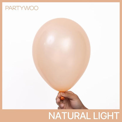 PartyWoo Pearl Peach Balloons 140pcs Different Sizes of 18 12 10 5 Inch Pastel Light Pale Orange Latex Helium Balloon Arch Kit Garland for Bridal Baby Shower Birthday Party Decorations Orange-Z27
