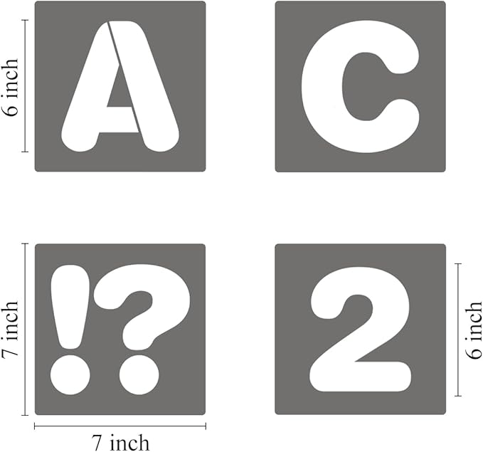 6 Inch Alphabet Letter Stencils - 40 Pack Letter Number Stencil Templates with Signs for Painting on Wood, Reusable Calligraphy Letters Stencils for Chalkboard Fabric Wood Signs