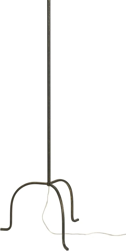 Nourison Home 66" Black Wrought Iron Heritage Metal Slim Tripod Standing Floor Lamp for Modern, Industrial, Minimalist Living Room, Bedroom, Dining Room, Reading
