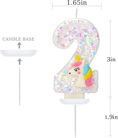 Birthday Candles - Number 2 Candle, Birthday Candles for Cake, Cartoon Birthday Party Supplies, Birthday Decorations for Cake Topper