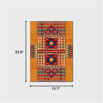 Vintage Boho Area Rugs Multicolor Ethnic Style Geometric Splicing Carpets Bedroom Living Room Kitchen Floor Mats Indoor Outdoor Non-Shedding Runner Rug Home Décor Carpet 1.3' X 2'
