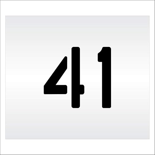 Pavement, Curb, and WheelStop Stencils - 6 inch Double Number Stencil - (41) - 6" x 6" x 1/8" (128 mil) - Pro-Grade