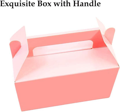 Oletx 12Pcs Pink Gable Gift Boxes, Party Favor Treat Box, Goodie Box, Cookie Candy Box for Princess Birthday Party, Baby Girl Shower, Classroom Activity and Any Fun Occation Decoration Supplies.