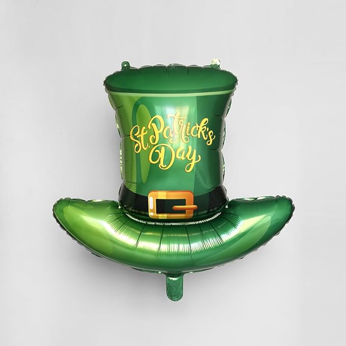 St. Patrick's Day Balloons Set, 9PCS Lucky Shamrock Green Hat Mylar Foil Balloons for St Patrick's Day Birthday Baby Shower Wedding Irish Themed Party Decoration Supplies