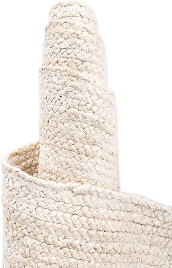 Handwoven Natural Jute Table Runner – Rustic Farmhouse Style, Natural Burlap Look – Eco-Friendly Table Decor for Dining Table, Weddings & Events,Size-13 x 90 Inches-White