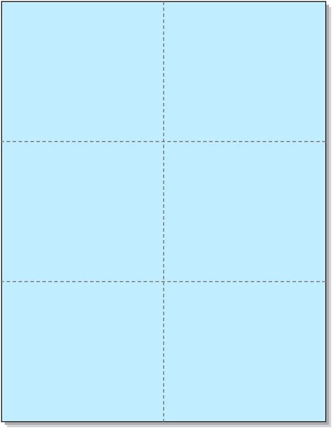 NextDayLabels - Laser Printer Blank Perforated 6 Cards per Page: Registration, Flower Delivery, Inventory Tags, Wedding RSVP, Trip Tickets, Blue (1200 Cards)