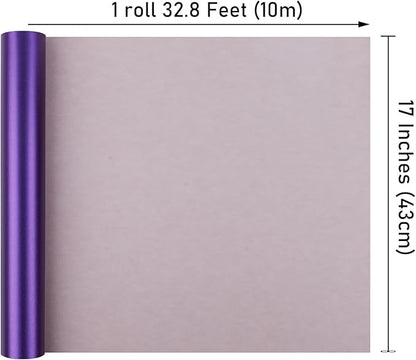 NESCCI Deep Purple Matte Wrapping Paper,Solid Color Pearly-Lustre Paper,Gift Wrapping Paper,Perfect for Wedding,Valentine's Day,Birthday, Christmas,Baby Shower,DIY Bouquet (17 Inches X 32.8 Feet)