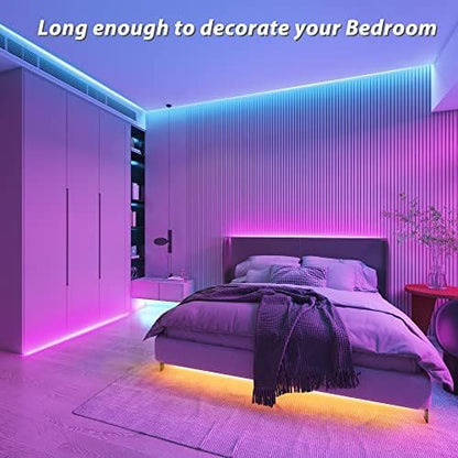 GANZQH 190FT Led Lights for Bedroom, Color Changing RGB Led Strip Lights Indoor, Music Sync Led Light Strip with Remote and App Control, DIY Led Lights for Room Home Decor Ambient Lighting (2 * 95FT)