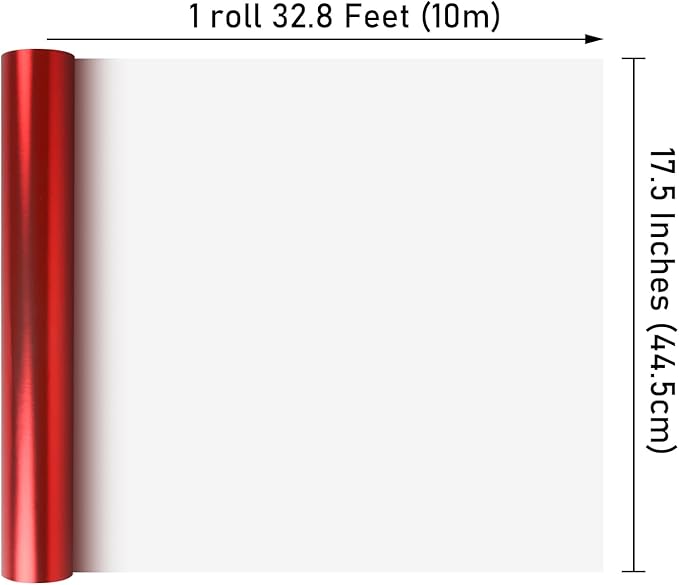 NESCCI Matte Metal Red Wrapping Paper, Solid Color Paper,Gift Wrapping Paper,Perfect for Wedding,Valentine's Day,Birthday, Christmas,Baby Shower,DIY Bouquet (17 Inches X 32.8 Feet)