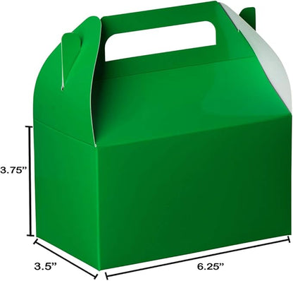 Hammont Candy Boxes Party Favors - 10 Pack Paper Gable Boxes – Mario Birthday Party Supplies Treat Box for Goodies & Gifts - Two Sweet, Themed Birthday Bag Favors - 6.25" X 3.75" X 3.5" (Green)