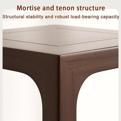Solid Wood Plant Stand Indoor, Floor-Standing Plant Shelf with Storage, Tall Side Table with Mortise and Tenon Joint, Retro Style Accent Table for Small Spaces(Natural,90cm-35.4in)