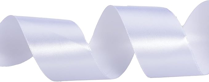 YASEO 1 1/2 Inch White Solid Satin Ribbon, 50 Yards Craft Fabric Ribbon for Gift Wrapping Floral Bouquets Wedding Party Decoration