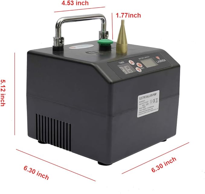Electric Air Balloon Pump, B23 Lagenda Portable Electric Balloon Pump Balloon Inflator Party Air Blower Electric Balloon Blower Pump with Timer Battery for Party Events Decoration