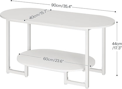 HOOBRO Coffee Table for Living Room, Oval Small Coffee Table