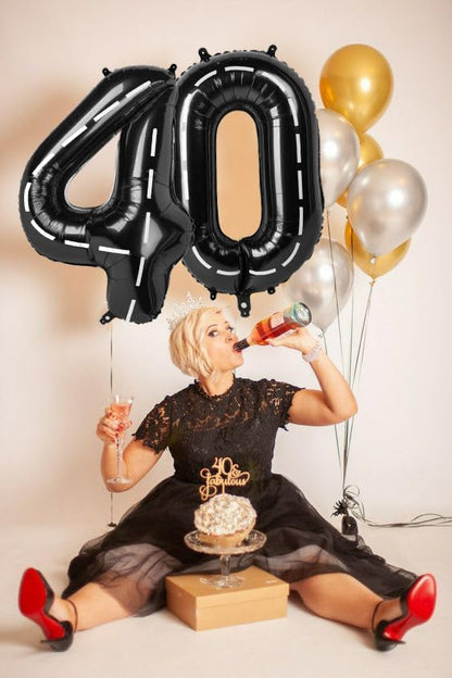 Numbers Balloon 3, 40 Inch Large Line Black Balloon for Three Year Old Birthday Decor, 3 13 30 31 Birthday Party Decorations for Wedding Supplies