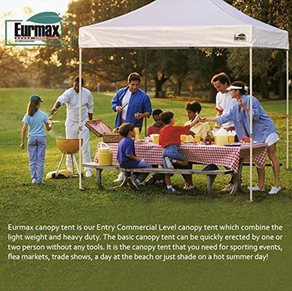 Eurmax USA 10x10ft Pop Up Canopy,Commercial Instant Tent for Outdoor Events,Patented No-Tip Rolling Storage Bag with 4 Sandbags,UV & Water Resistant,Heavy Duty Portable Shelter Gazebo,Pumpkin Orange