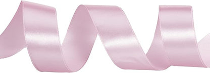 YASEO 1 Inch Pink Solid Satin Ribbon, 50 Yards Craft Fabric Ribbon for Gift Wrapping Floral Bouquets Wedding Party Decoration