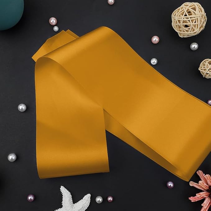 12 Pcs Sash Blank Satin Sash Party Favors Plain Sash Pageant Sash Dark Yellow Sash Sashes for Birthday, Wedding, Graduation, DIY, Beauty Pageant, Hen Party, Homecoming, Make Your Own Sash