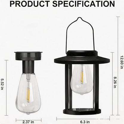 Larekook 2 Pack Solar Lanterns Outdoor Waterproof, High Brightness Hanging Solar Lights for Outside, Outdoor Decorative Lantern for Garden Patio Garage Porch Yard Decor