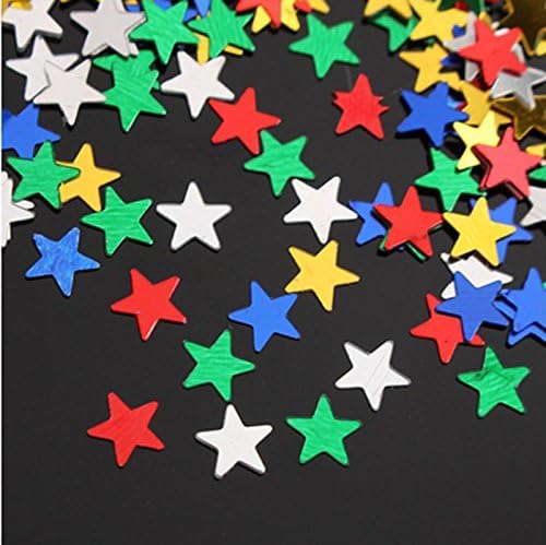 Ucity Colorful Star Confetti Glitter Table Confetti Metallic Foil Stars Sequin for Christmas Decoration, Wedding Party Supplies and Nail Art - 1.6 Ounce (Multi-Color)