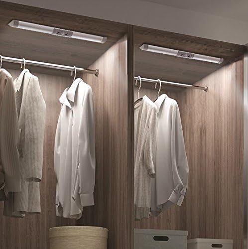 Joyzy Automatic Motion Sensor Closet Lights with Eye-Protection Design Closet Lighting, LED Rechargeable Cabinet Light Battery Operated Wardrobe Light for Wireless Pantry Sink (80Lumen, 6000k 80+CRI)