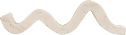 Bloomingville Marble Wave Double Taper Candle Holder, White